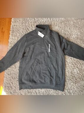 Men's Dark Gray Half-Zip  - Pullover Zip Collar